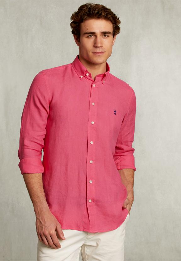 Custom Fit Linen Shirt Bonheur - Rose