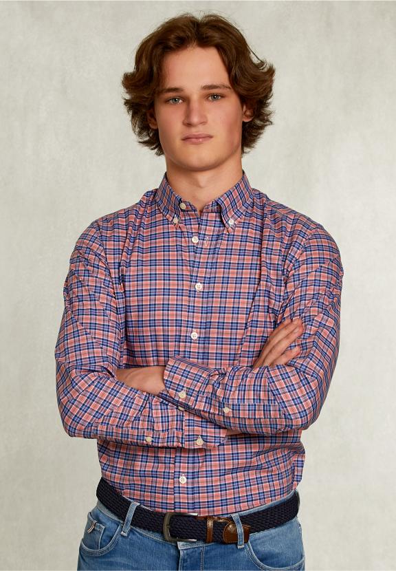 Custom Fit Checked Shirt Blue/Pink - Mix