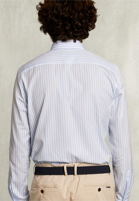 Custom Fit Striped Shirt Blue/White - Bleu