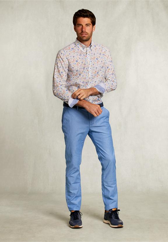 Custom Fit Floral Shirt Multi - Blanc
