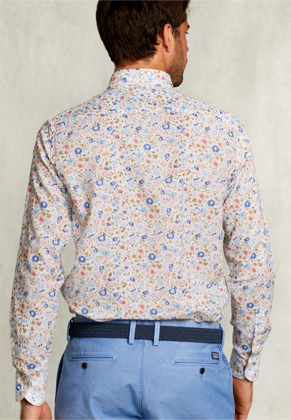 Custom Fit Floral Shirt Multi - Blanc