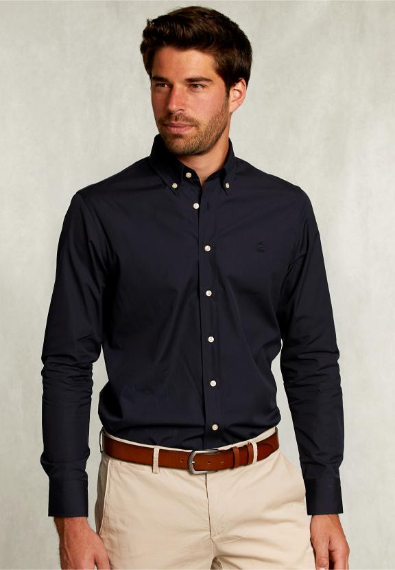 Custom Fit Uni Shirt Blue - Bleu