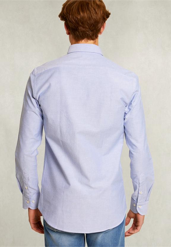 Custom Fit Cotton Shirt Blue - Bleu