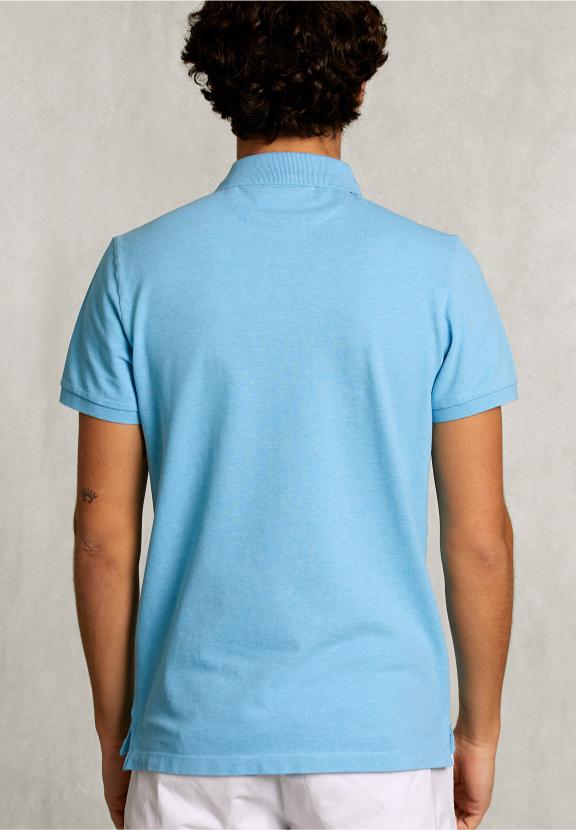 Custom Fit Pima Cotton Polo Bora Bora Mix - Bleu