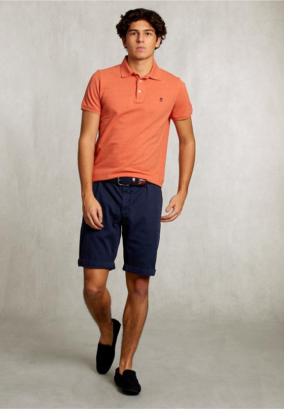 Custom Fit Pima Cotton Polo Dk Serengeti Mix - Orange