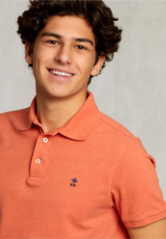Custom Fit Pima Cotton Polo Dk Serengeti Mix - Orange