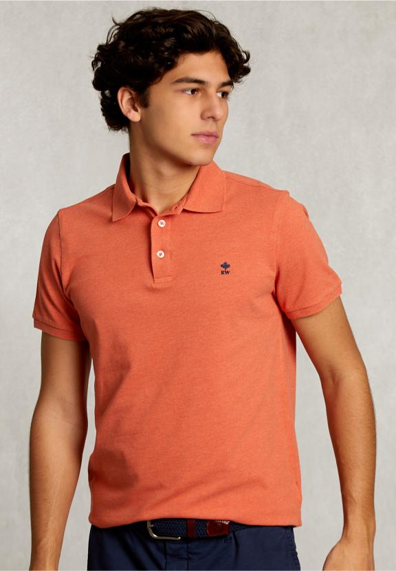 Custom Fit Pima Cotton Polo Dk Serengeti Mix - Orange