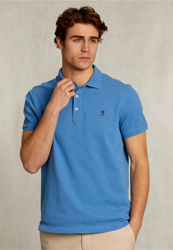 Custom Fit Pima Cotton Polo Ocean Mix - Bleu
