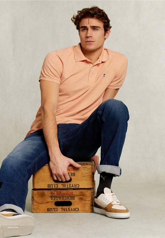 Custom Fit Pima Cotton Polo Tsavo Mix - Orange