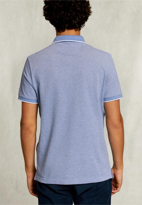 Custom Fit Cotton Polo Dark Palazzo Mix - Bleu