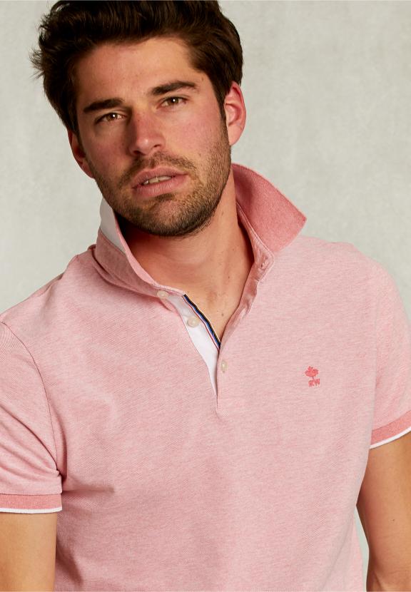 Custom Fit Cotton Polo Lt Bellini Mix - Orange