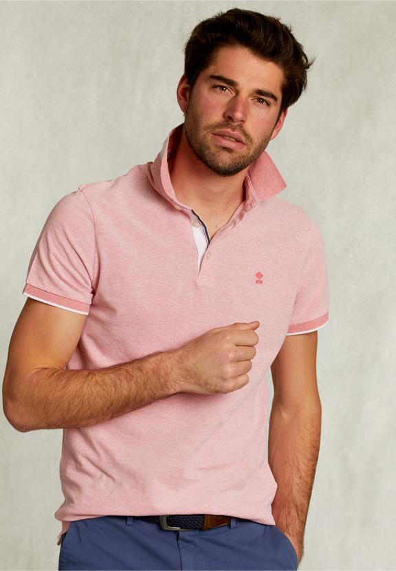 Custom Fit Cotton Polo Lt Bellini Mix - Orange