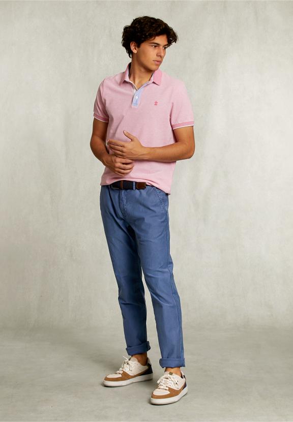 Custom Fit Cotton Polo Dark Sugar Mix - Rose