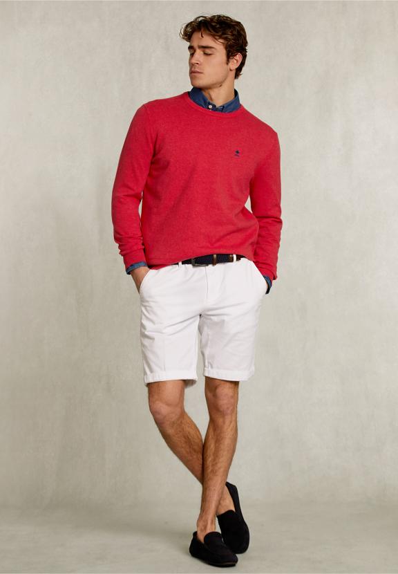 Normal Fit Basic Cotton Crew Neck Pullover Punch Mix - Orange