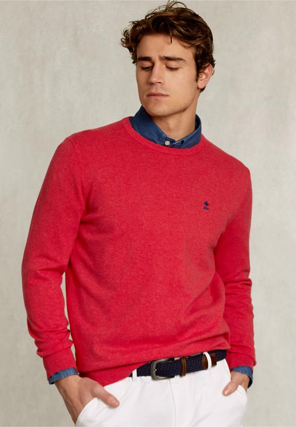 Normal Fit Basic Cotton Crew Neck Pullover Punch Mix - Orange