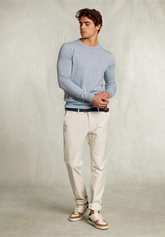Custom Fit Cotton-Linen Sweater Victoria - Bleu