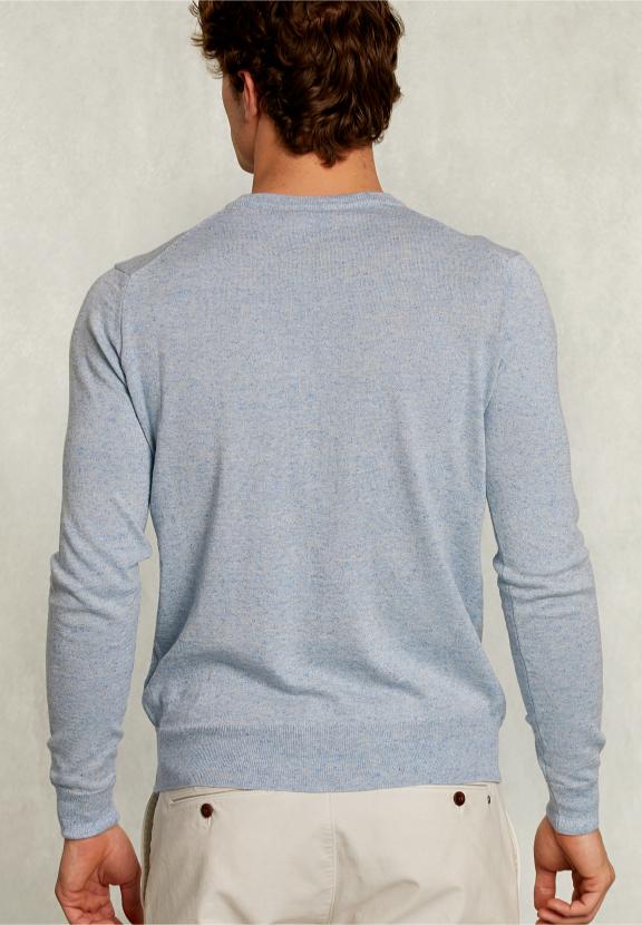Custom Fit Cotton-Linen Sweater Victoria - Bleu