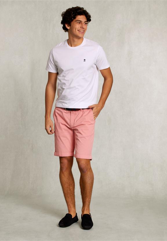 Cotton Chino Short Peach - Orange