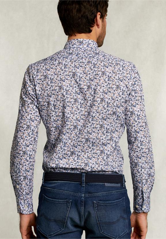 Slim Fit Fantasy Shirt Blue/Brown - Bleu