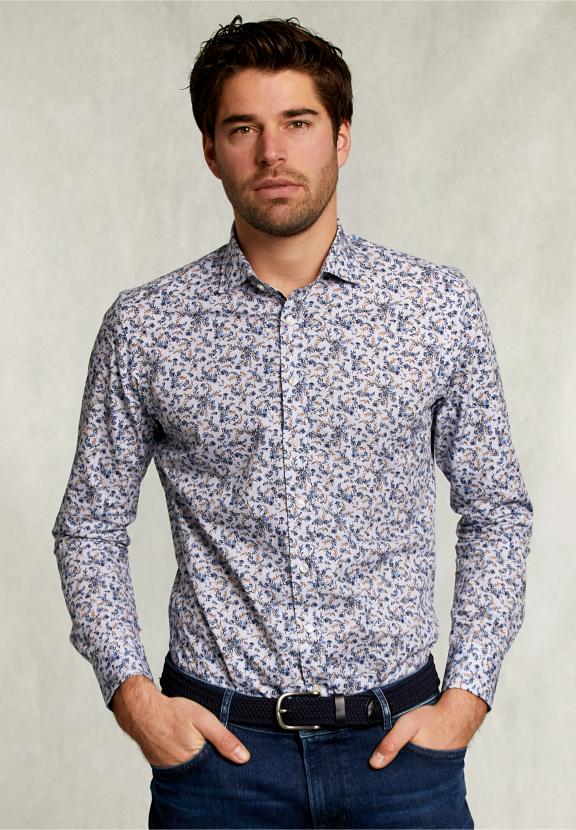 Slim Fit Fantasy Shirt Blue/Brown - Bleu