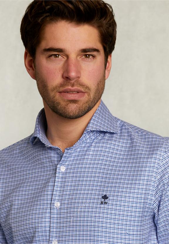 Slim Fit Fantasy Shirt Blue/White - Bleu