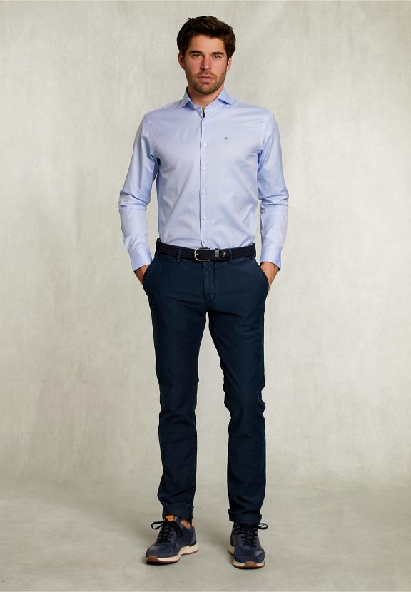 Custom Fit Uni Shirt Blue - Blanc