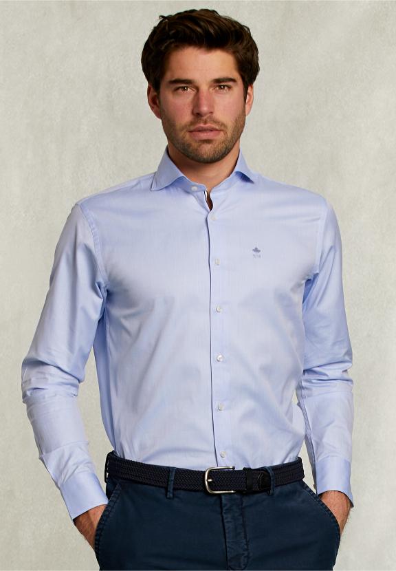 Custom Fit Uni Shirt Blue - Blanc