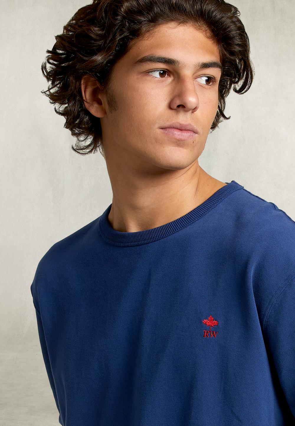 Basic Crew Neck Sweater Oxford Blue - Bleu