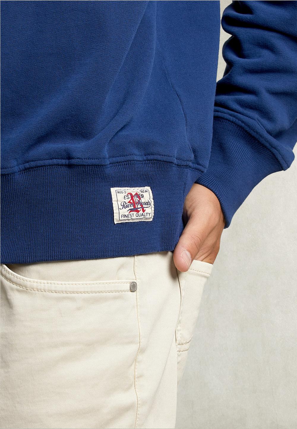 Basic Crew Neck Sweater Oxford Blue - Bleu