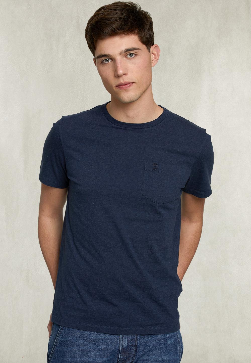 Custom Fit Pima Cotton T-Shirt With Pocket Urban Mix - Bleu