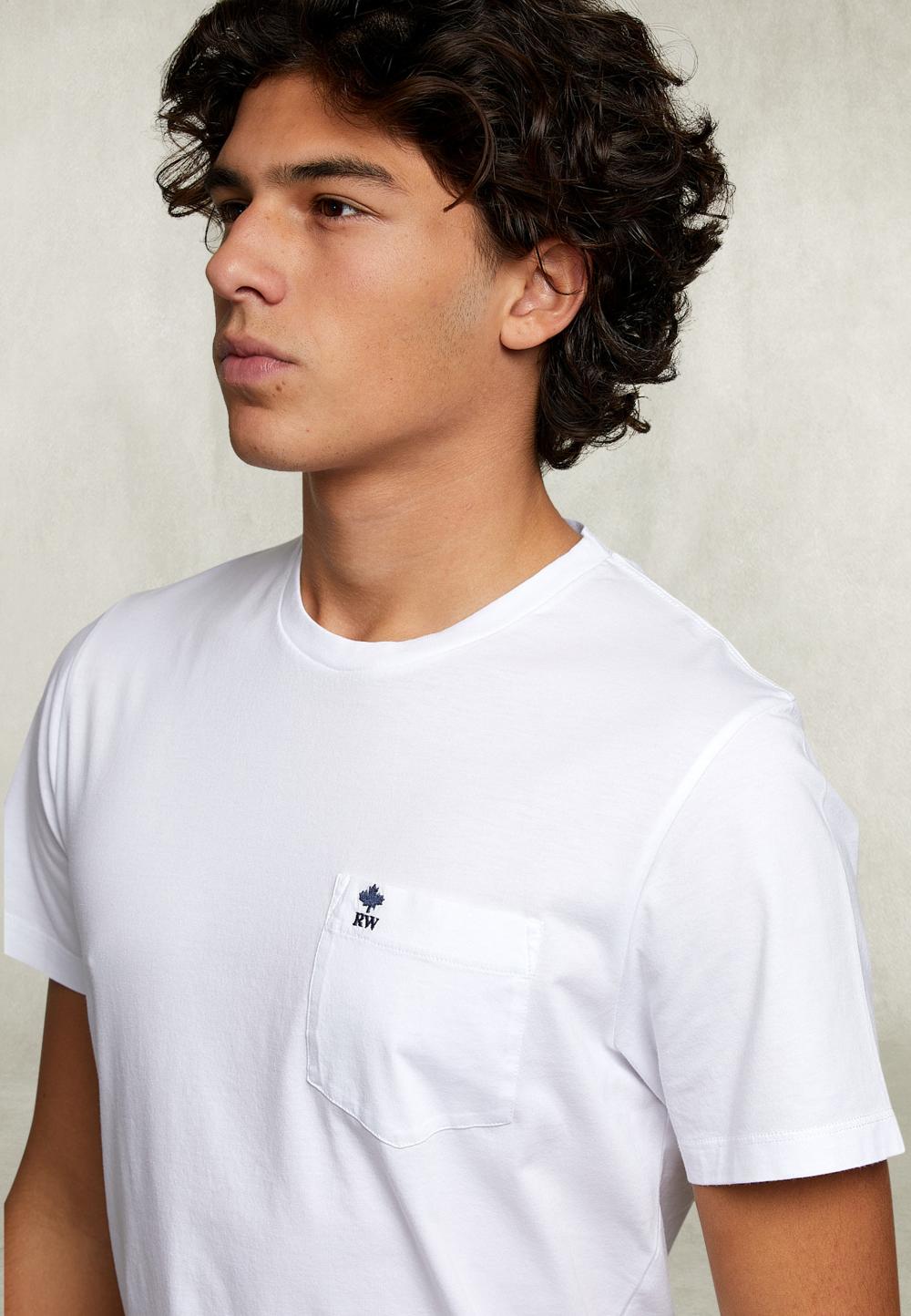 Custom Fit Pima Cotton T-Shirt With Pocket In White - Blanc