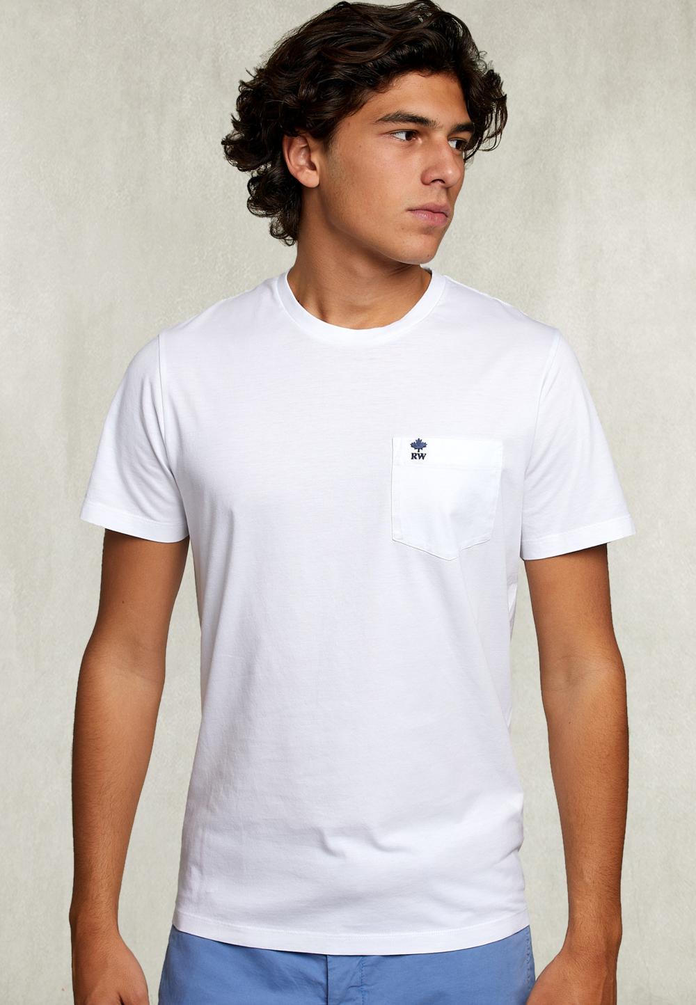 Custom Fit Pima Cotton T-Shirt With Pocket In White - Blanc