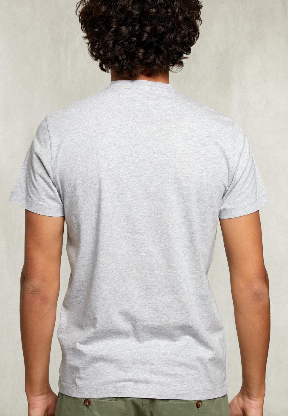 Slim Fit Pima Cotton T-Shirt Oyster Mix - Gris