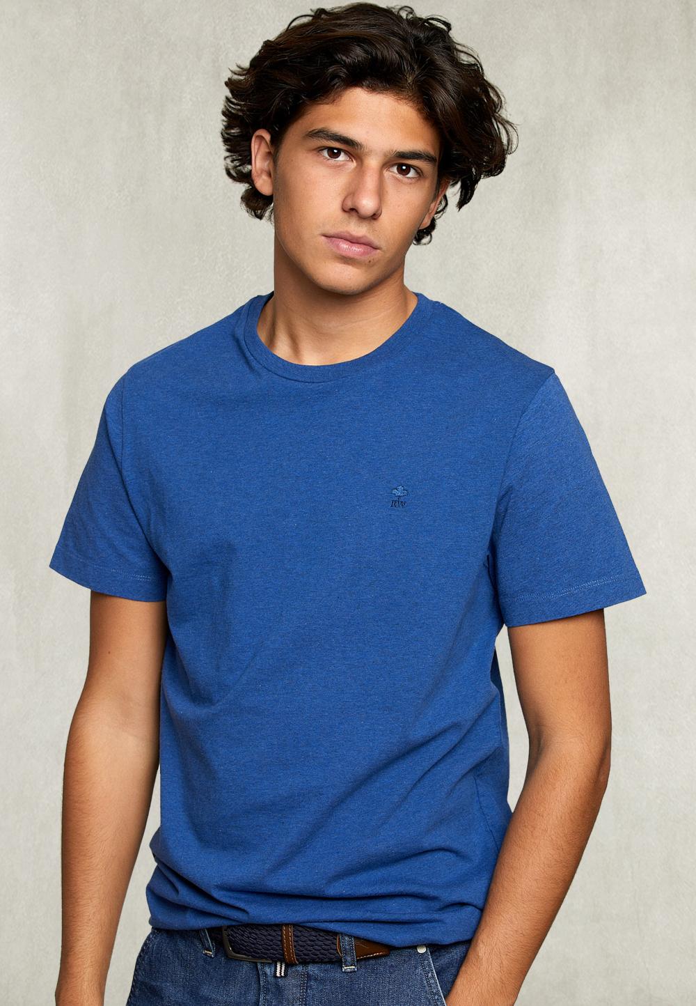 Custom Fit Pima Cotton Crew Neck T-Shirt Exotic Blue - Bleu