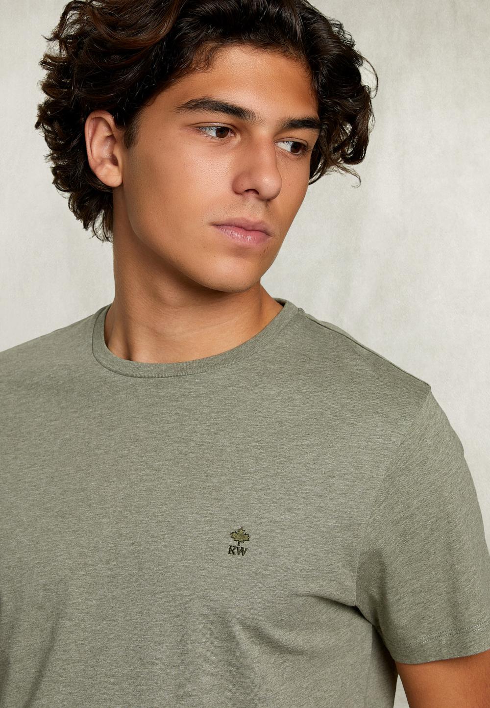 Custom Fit Pima Cotton Crew Neck T-Shirt Herb Mix - Vert
