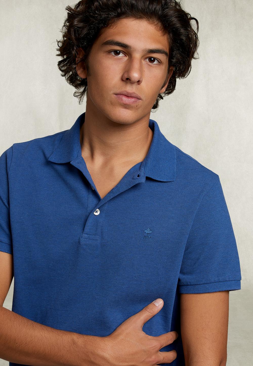 Custom Fit Pima Cotton Polo Exotic Mix - Bleu