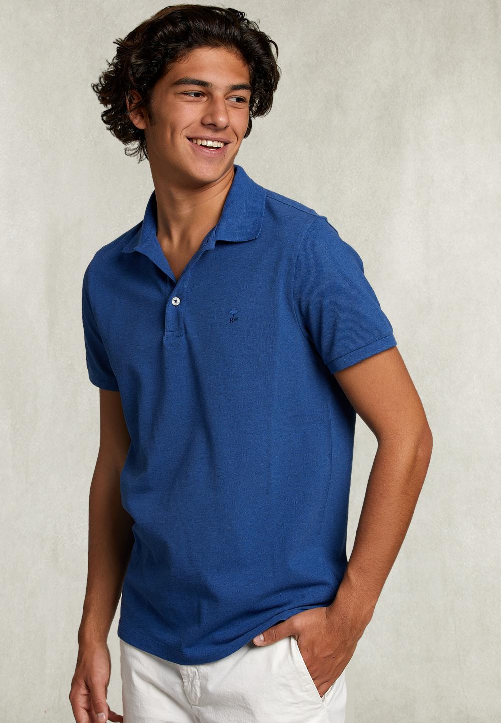 Custom Fit Pima Cotton Polo Exotic Mix - Bleu