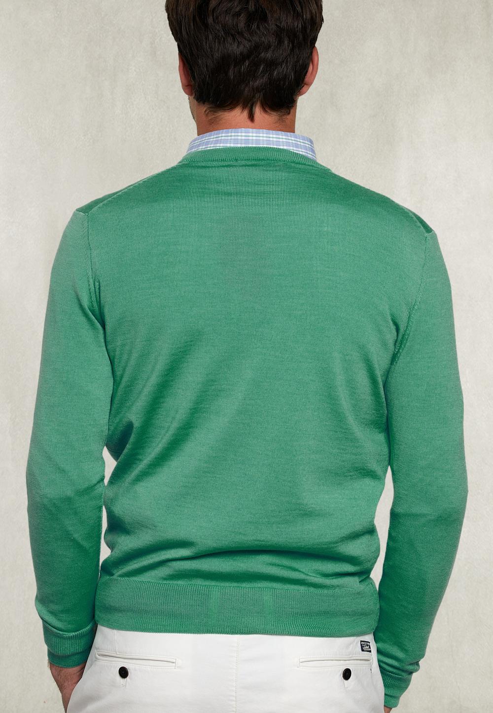 Basic Merino V-Neck Pullover Margarita Mix - Vert