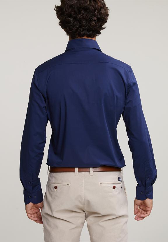 Slim Fit Uni Shirt Blue - Bleu