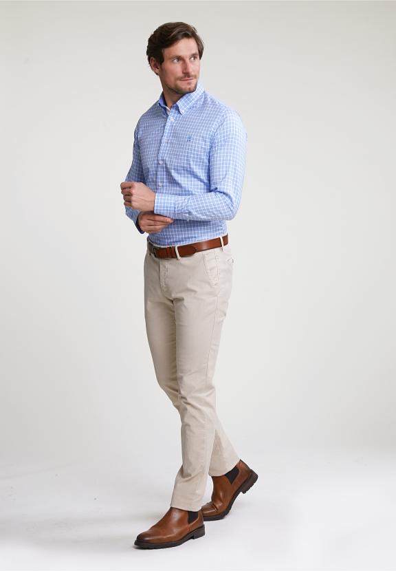 Custom Fit Checked Shirt Blue/White - Multi