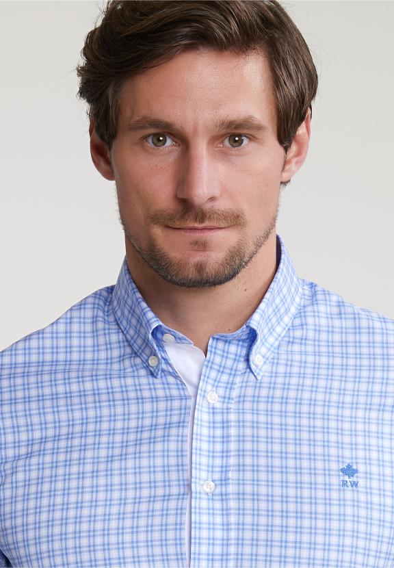 Custom Fit Checked Shirt Blue/White - Multi