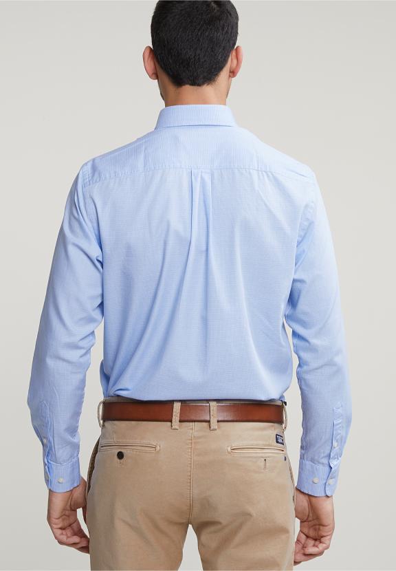 Regular Fit Checked Shirt With Pocket Blue/White - Multi