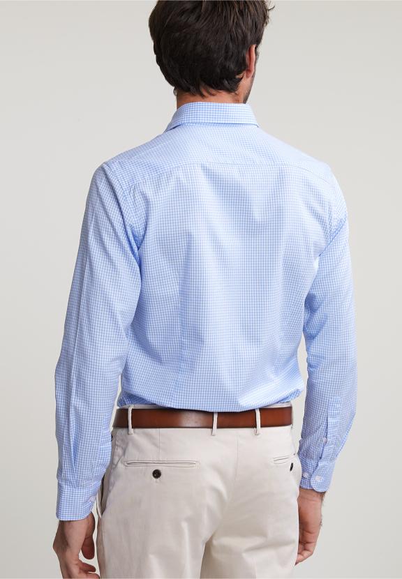 Slim Fit Checked Shirt Blue/White - Multi