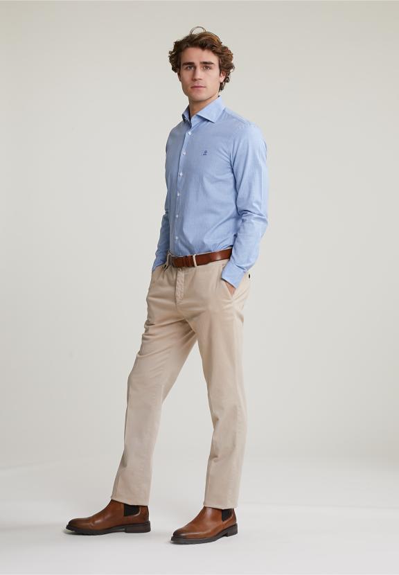 Slim Fit Uni Shirt Blue - Multi