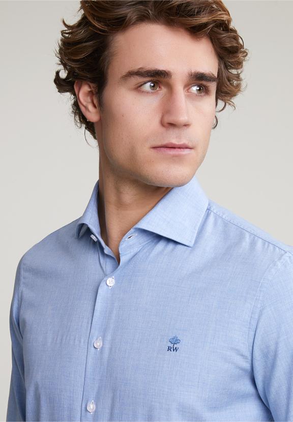 Slim Fit Uni Shirt Blue - Multi