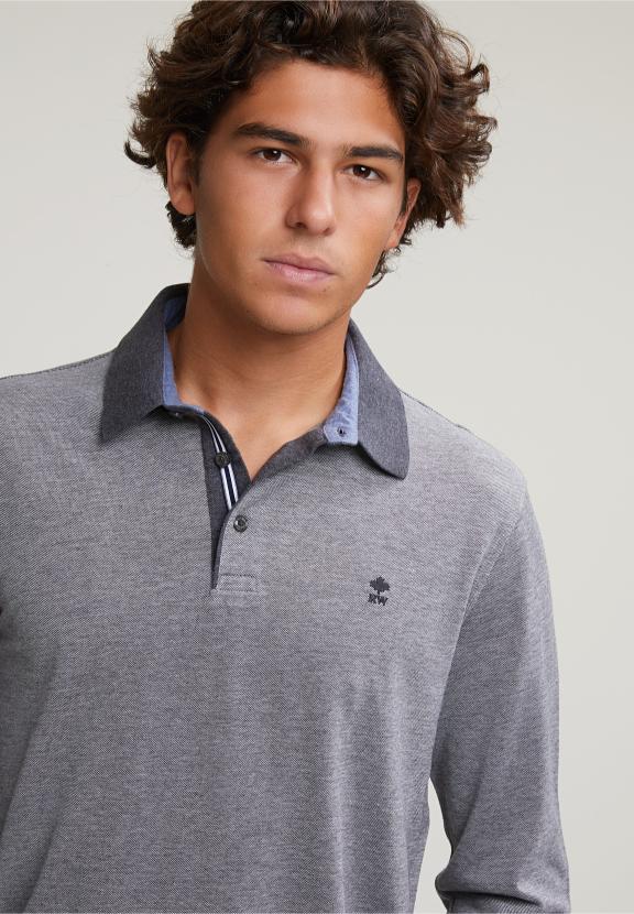Custom Fit Cotton Polo Graphite Mix - Gris
