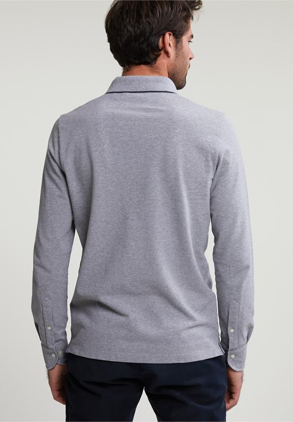 Custom Fit Cotton Polo Inox Mix - Gris