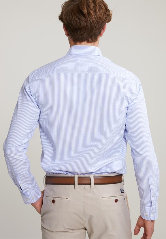 Blue/White Custom Fit Striped Shirt - Multi