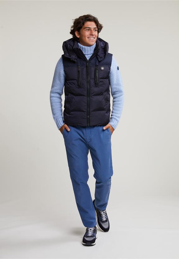 Custom Fit Wool-Cashmere Sweater - Sky Mix - Bleu