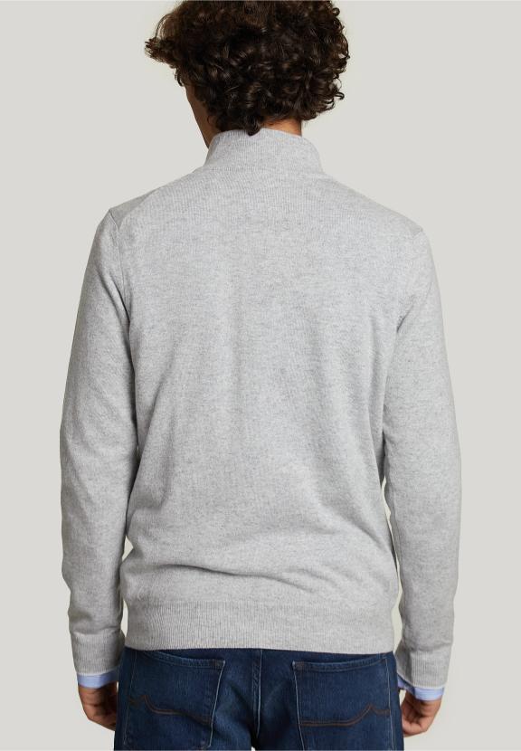 Custom Fit Wool-Cashmere Sweater Pinguin Mix - Gris